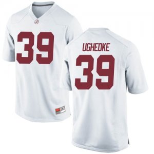 Men's Alabama Crimson Tide #39 Loren Ugheoke White Replica NCAA College Football Jersey 2403AUYA6